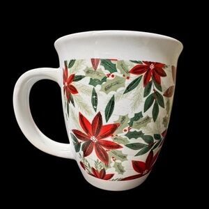 Royal Norfolk Poinsetta Holiday/Christmas 12 oz.  Mug‎ Excellent Condition